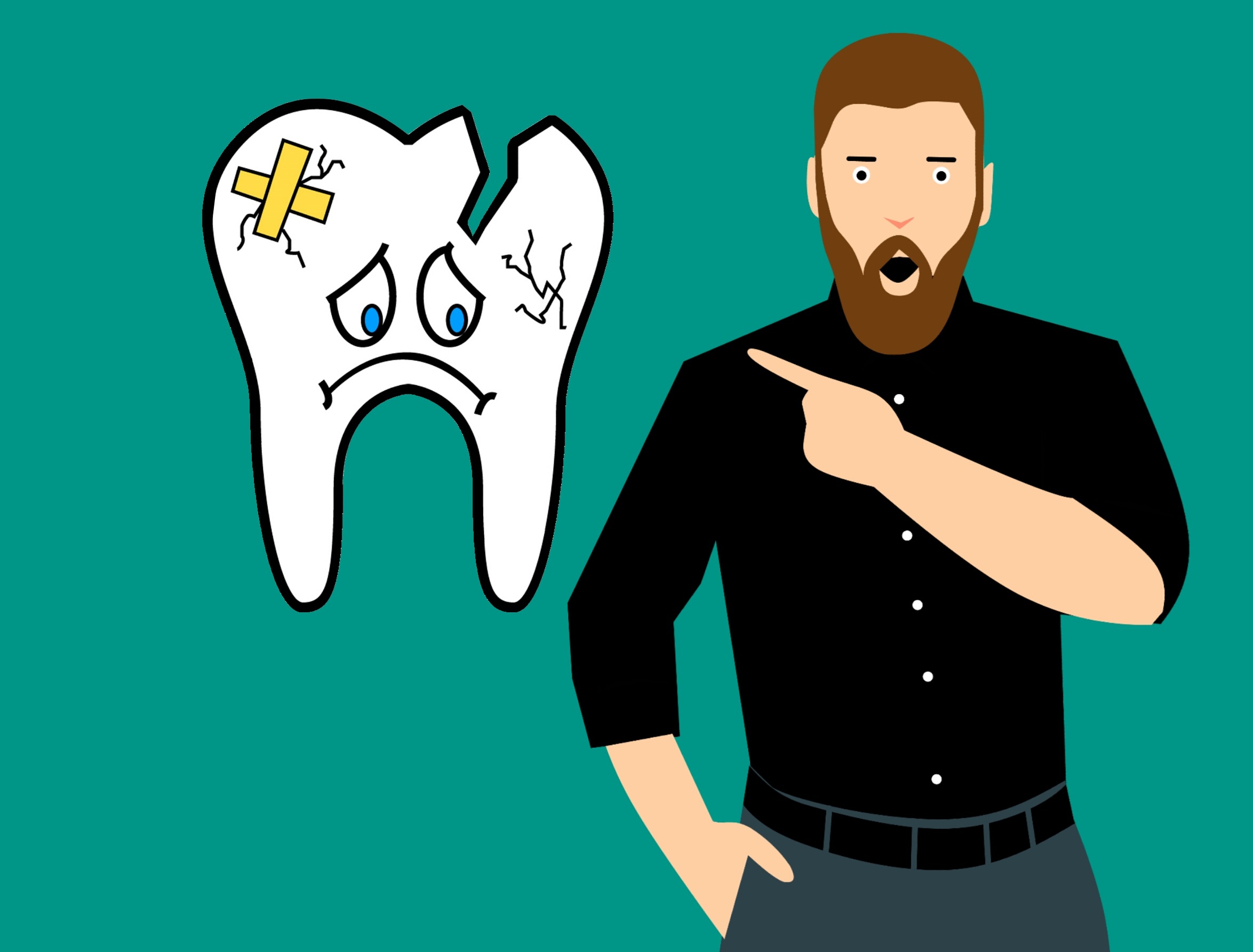Diente afectado por falta de limpieza dental